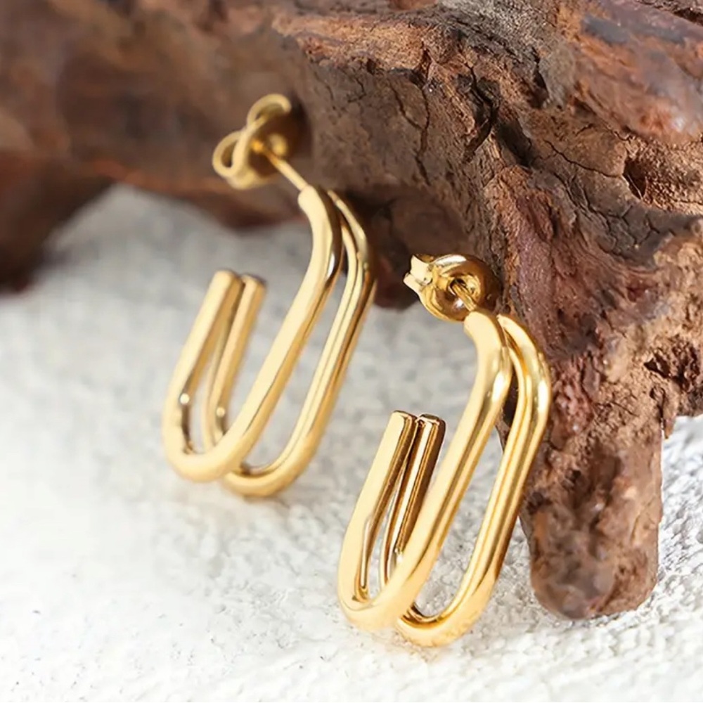 18k gold plated Stainless Steel earrings